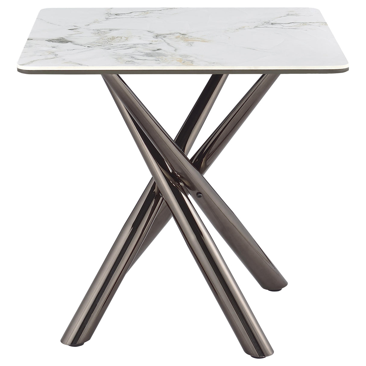 Coaster Furniture Carvell 708137 Square Sintered Stone Side Table Mirage - White IMAGE 1