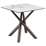  Coaster Furniture Carvell 708137 Square Sintered Stone Side Table Mirage - White IMAGE 4