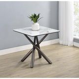  Coaster Furniture Carvell 708137 Square Sintered Stone Side Table Mirage - White IMAGE 5