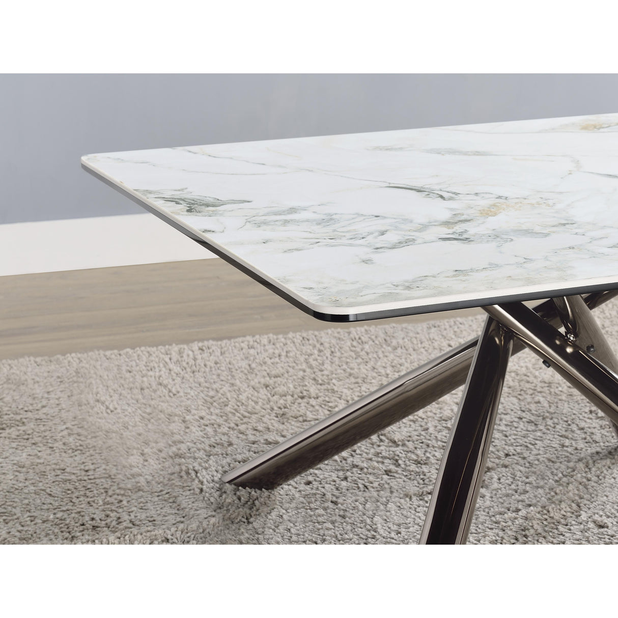  Coaster Furniture Carvell 708137 Square Sintered Stone Side Table Mirage - White IMAGE 6