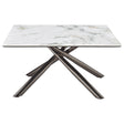  Coaster Furniture Carvell 708138 Square Sintered Stone Top Coffee Table - White IMAGE 1