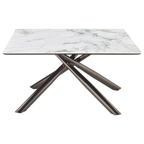  Coaster Furniture Carvell 708138 Square Sintered Stone Top Coffee Table - White IMAGE 1