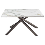  Coaster Furniture Carvell 708138 Square Sintered Stone Top Coffee Table - White IMAGE 4