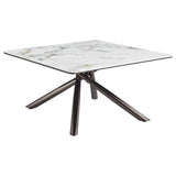  Coaster Furniture Carvell 708138 Square Sintered Stone Top Coffee Table - White IMAGE 5