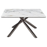  Coaster Furniture Carvell 708138 Square Sintered Stone Top Coffee Table - White IMAGE 7