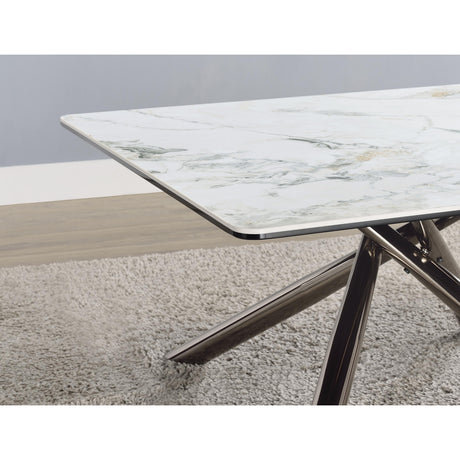  Coaster Furniture Carvell 708138 Square Sintered Stone Top Coffee Table - White IMAGE 8