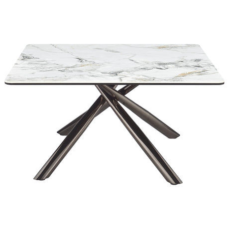  Coaster Furniture Carvell 708138 Square Sintered Stone Top Coffee Table - White IMAGE 9