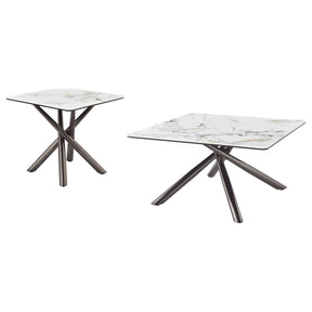  Coaster Furniture Carvell 708138-S2 2-piece Square Coffee and End Table Set - Mirage White IMAGE 1