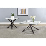  Coaster Furniture Carvell 708138-S2 2-piece Square Coffee and End Table Set - Mirage White IMAGE 3
