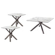  Coaster Furniture Carvell 708138-S3 3-piece Square Coffee and End Table Set - Mirage White IMAGE 1