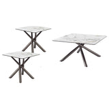  Coaster Furniture Carvell 708138-S3 3-piece Square Coffee and End Table Set - Mirage White IMAGE 1