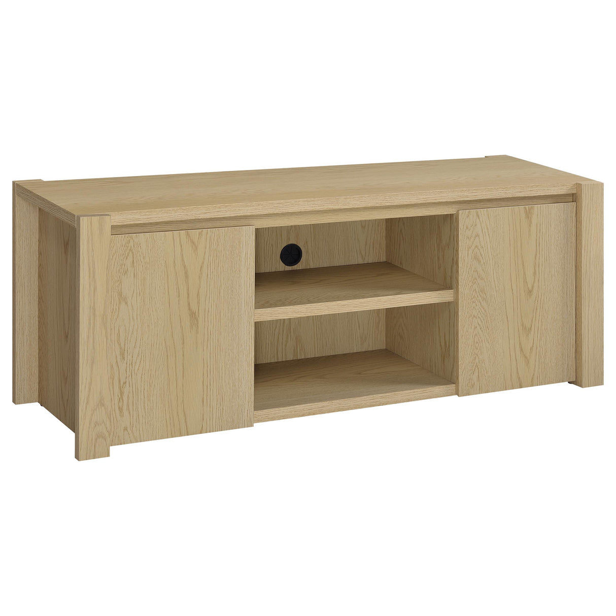  Coaster Furniture Laurelton 708222 60-inch 2-door TV Stand Media Console - Light Oak IMAGE 1