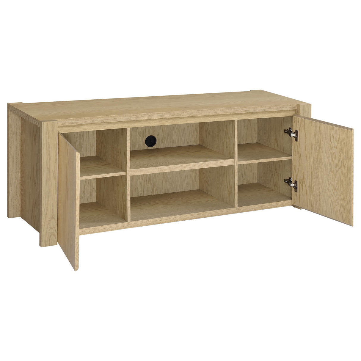  Coaster Furniture Laurelton 708222 60-inch 2-door TV Stand Media Console - Light Oak IMAGE 6