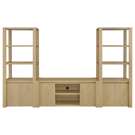 Coaster Furniture Laurelton 708222-SET 3-piece Entertainment Center TV Stand - Light Oak IMAGE 1