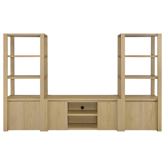  Coaster Furniture Laurelton 708222-SET 3-piece Entertainment Center TV Stand - Light Oak IMAGE 1