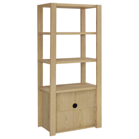  Coaster Furniture Laurelton 708224 3-shelf Media Tower Tall Pier Cabinet - Light Oak IMAGE 1