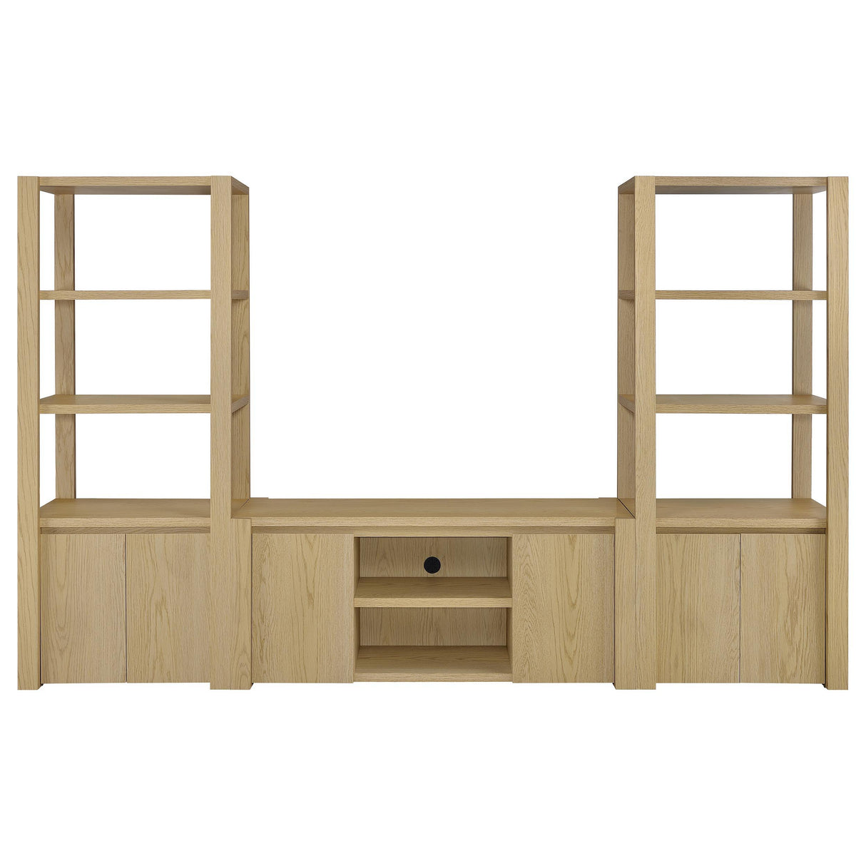  Coaster Furniture Laurelton 708224 3-shelf Media Tower Tall Pier Cabinet - Light Oak IMAGE 12