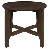  Coaster Furniture Cota 708288-S2 2-piece Solid Wood Coffee and End Table Set - Dark Brown IMAGE 3