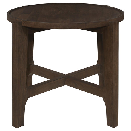  Coaster Furniture Cota 708288-S2 2-piece Solid Wood Coffee and End Table Set - Dark Brown IMAGE 3