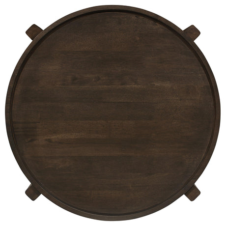  Coaster Furniture Cota 708288-S3 3-piece Solid Wood Coffee and End Table Set - Dark Brown IMAGE 6