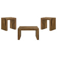  Coaster Furniture Odilia 708418-S3 3-piece Solid Wood Coffee and End Table Set - Auburn IMAGE 1