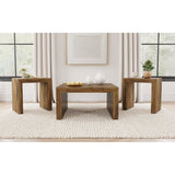  Coaster Furniture Odilia 708418-S3 3-piece Solid Wood Coffee and End Table Set - Auburn IMAGE 2