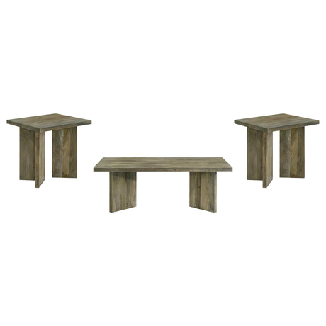  Coaster Furniture Andando 708498-S3 3-piece Coffee and End Table Set - Mango Brown IMAGE 1