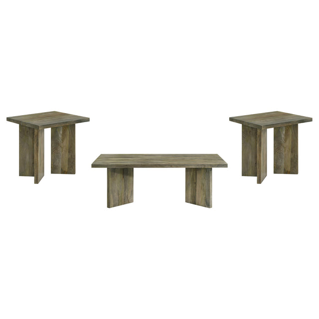  Coaster Furniture Andando 708498-S3 3-piece Coffee and End Table Set - Mango Brown IMAGE 1