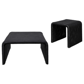 Coaster Furniture Cahya 708518-S2 2-piece Rattan Coffee and End Table Set - Black IMAGE 1
