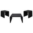  Coaster Furniture Cahya 708518-S3 3-piece Rattan Coffee and End Table Set - Black IMAGE 1