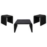  Coaster Furniture Cahya 708518-S3 3-piece Rattan Coffee and End Table Set - Black IMAGE 1