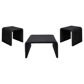  Coaster Furniture Cahya 708518-S3 3-piece Rattan Coffee and End Table Set - Black IMAGE 1