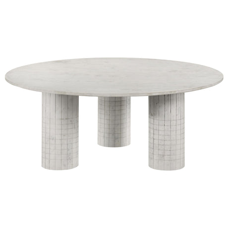  Coaster Furniture Astoria 709668-S2 2-piece Marble Coffee and End Table Set - White IMAGE 3