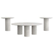  Coaster Furniture Astoria 709668-S3 3-piece Marble Coffee and End Table Set - White IMAGE 1