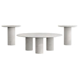 Coaster Furniture Astoria 709668-S3 3-piece Marble Coffee and End Table Set - White IMAGE 1
