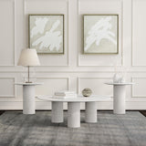  Coaster Furniture Astoria 709668-S3 3-piece Marble Coffee and End Table Set - White IMAGE 2