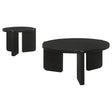  Coaster Furniture Cordova 709678-S2 2-piece Solid Wood Coffee and End Table Set - Black IMAGE 1