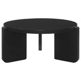  Coaster Furniture Cordova 709678-S2 2-piece Solid Wood Coffee and End Table Set - Black IMAGE 3