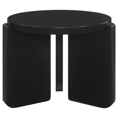 Coaster Furniture Cordova 709678-S2 2-piece Solid Wood Coffee and End Table Set - Black IMAGE 4