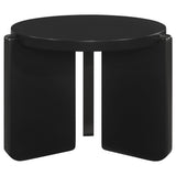 Coaster Furniture Cordova 709678-S3 3-piece Solid Wood Coffee and End Table Set - Black IMAGE 3