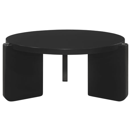  Coaster Furniture Cordova 709678-S3 3-piece Solid Wood Coffee and End Table Set - Black IMAGE 4