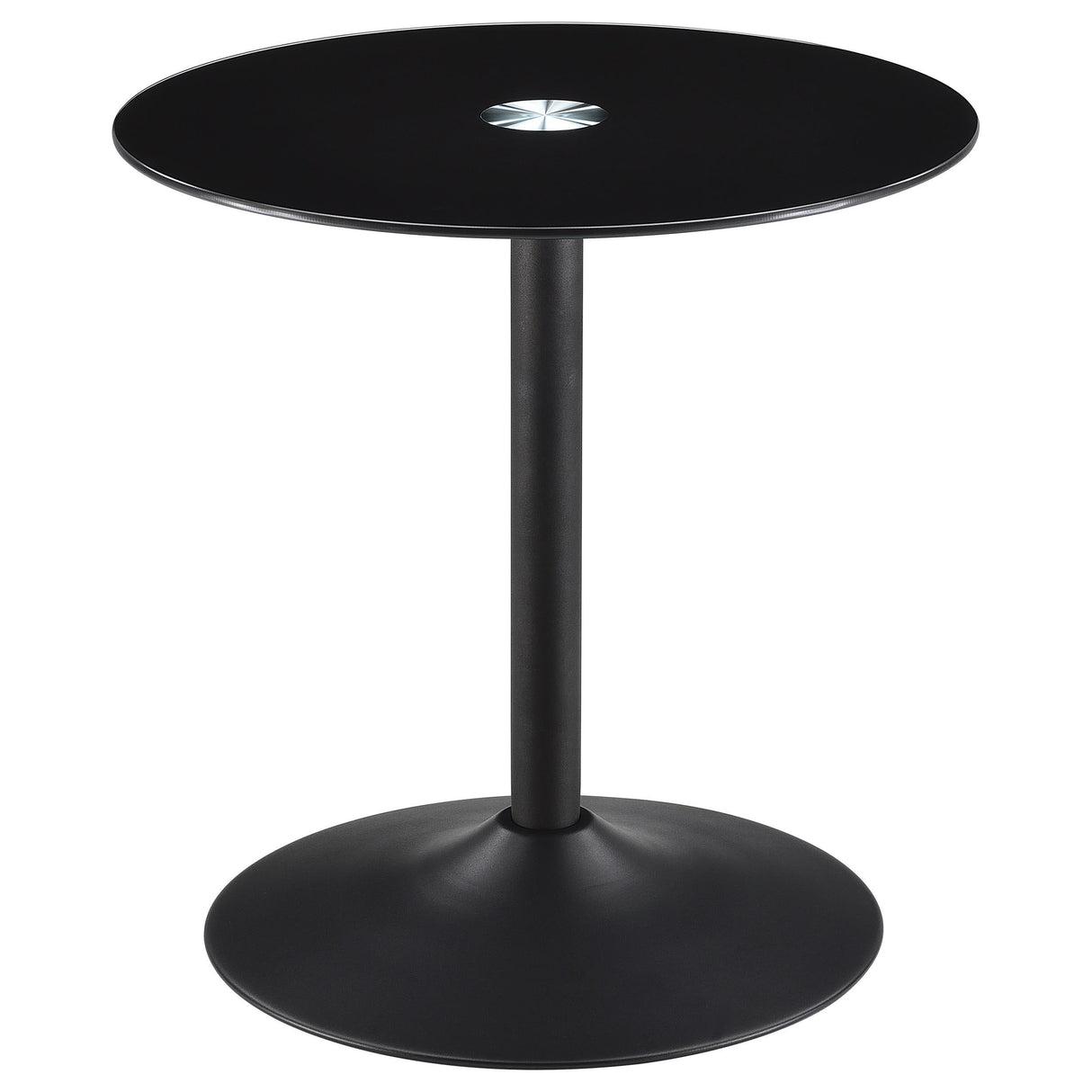  Coaster Furniture Ganso 709688-S2 2-piece Round Glass Top Coffee and End Table Set - Black IMAGE 3