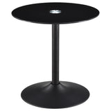  Coaster Furniture Ganso 709688-S2 2-piece Round Glass Top Coffee and End Table Set - Black IMAGE 3