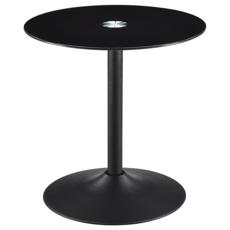 Coaster Furniture Ganso 709688-S2 2-piece Round Glass Top Coffee and End Table Set - Black IMAGE 3