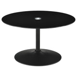  Coaster Furniture Ganso 709688-S2 2-piece Round Glass Top Coffee and End Table Set - Black IMAGE 4