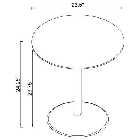  Coaster Furniture Ganso 709688-S3 3-piece Round Glass Top Coffee and End Table Set - Black IMAGE 5