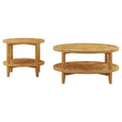  Coaster Furniture Camillo 709698-S2 2-piece Round Coffee and End Table Set - Maple IMAGE 1