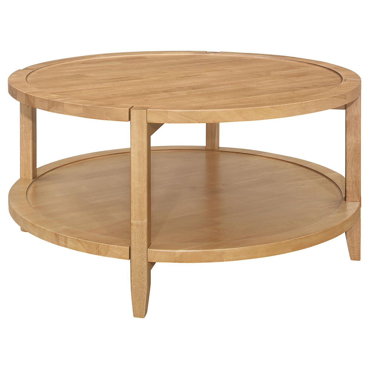  Coaster Furniture Camillo 709698-S2 2-piece Round Coffee and End Table Set - Maple IMAGE 9