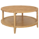  Coaster Furniture Camillo 709698-S2 2-piece Round Coffee and End Table Set - Maple IMAGE 9