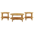  Coaster Furniture Camillo 709698-S3 3-piece Round Coffee and End Table Set - Maple IMAGE 1